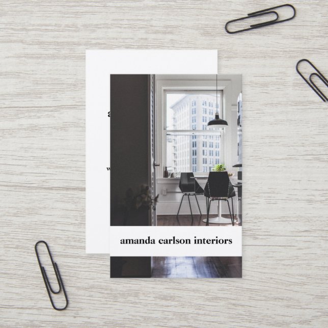 Custom Foto Moderne fett weiße Architekten Designe Visitenkarte (Vorderseite/Rückseite Beispiel)