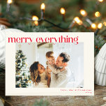 Custom Foto Modernes Red Happy Alles Weihnachten<br><div class="desc">Custom Foto Modernes Red Happy Alles Weihnachtskarten</div>