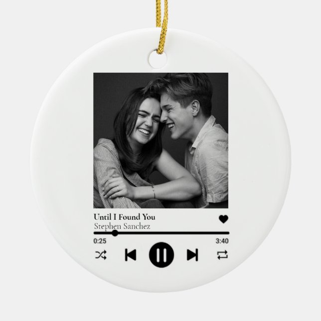 Custom Foto Music Playlist Keramik Ornament (Vorne)