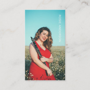 Custom Foto Musician QR Code Burgundy Visitenkarte