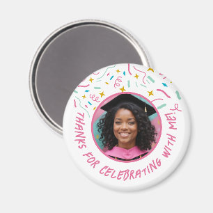 Custom Foto Name Confetti Abschluss Vielen Dank Magnet