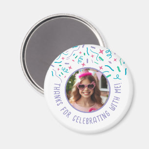 Custom Foto Name Confetti Celebration Danke Magnet