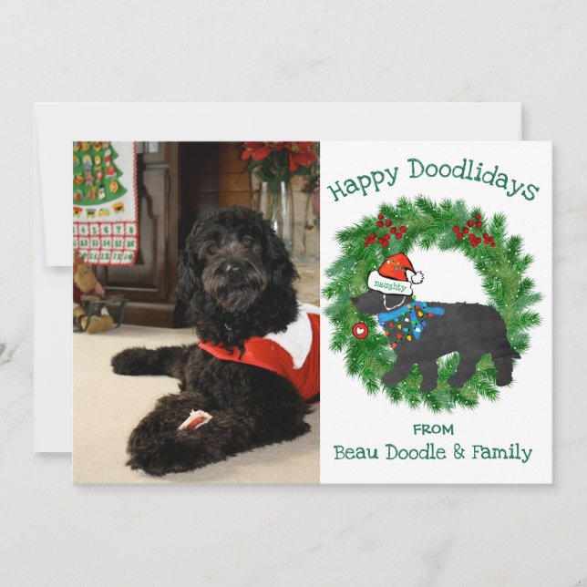 Custom Foto Naughty Christmas Labradoodle (Vorderseite)