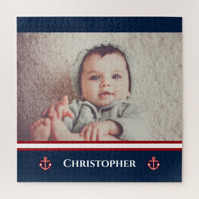 Custom Foto Nausea Navy Blue Red White (Vertikal)