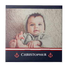 Custom Foto Nausea Navy Blue Red White