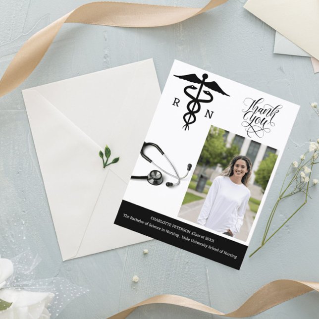 Custom Foto Nurse Graduation Party Danke Postkarte (Von Creator hochgeladen)