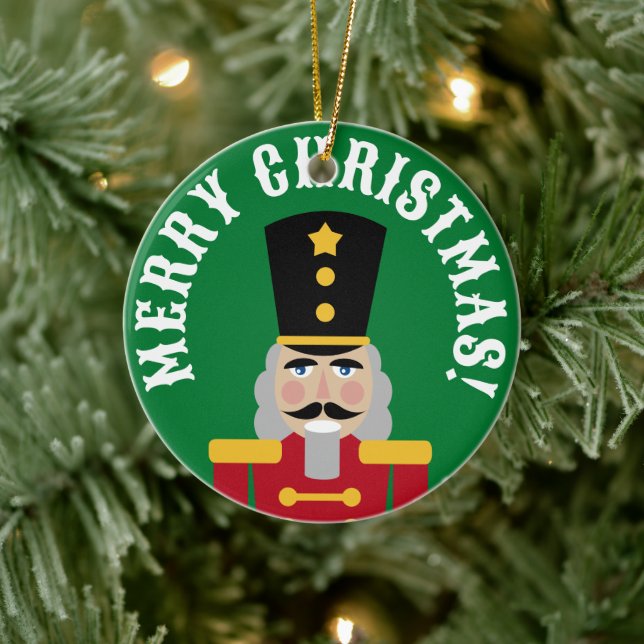 Custom Foto Nutcracker Weihnachtsbaumschmuck Keramik Ornament (Baum)