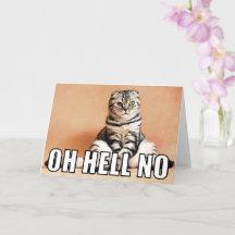 Custom Foto Oh Hell No Meme Funny Birthday Card
