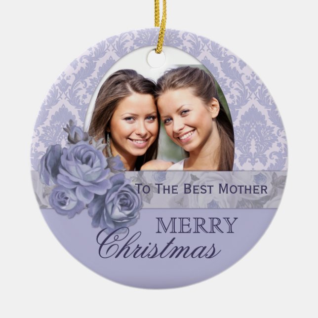 Custom Foto Ornament Weihnachtsgeschenk für Mutter (Vorne)