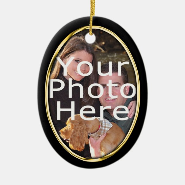 Custom Foto Oval Weihnachtsschmuck (Vorne)
