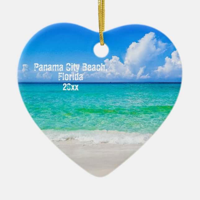 Custom Foto Panama City Beach Shoreline Keramik Ornament (Vorne)