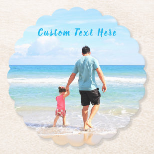 Custom Foto Paper Coaster Text Your Family Fotos Untersetzer