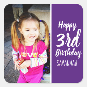 Custom Foto Personalisiert Birthday Party Aufklebe Quadratischer Aufkleber