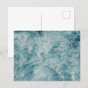 Custom Foto Personalisiert Blue Beach Waves Feiertagspostkarte