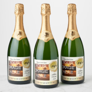 Custom Foto Personalisiert Sparkling Weinflasche L
