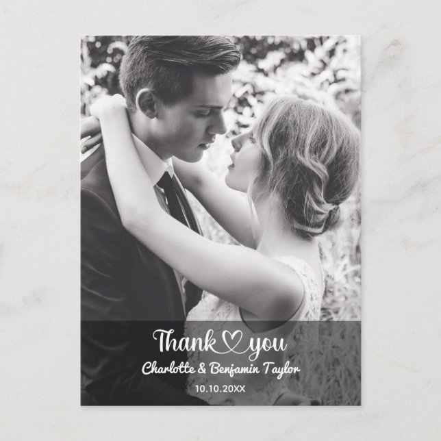 Custom Foto Personalisiert Stilvolle romantische H Postkarte (Vorderseite)