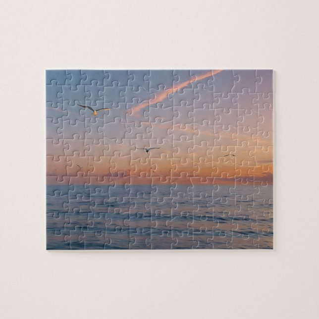 Custom Foto Personalisiert Sunset Beach Waves (Horizontal)