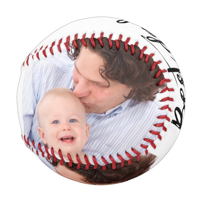 Custom Foto Personalisiert Vathers Day Gift Baseball (Rückseite Links)