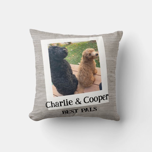 Custom Foto Pet Dog Duo "Best Pals" Holzkörner Kissen (Vorderseite)