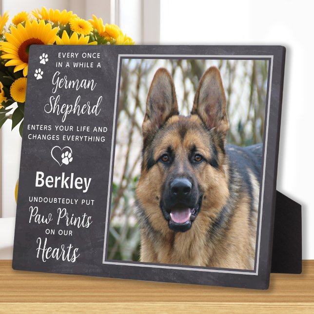Custom Foto Pet Dog German Shepherd Memorial Fotoplatte (Von Creator hochgeladen)
