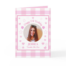 Custom Foto Pink 17. Geburtstag Gruß