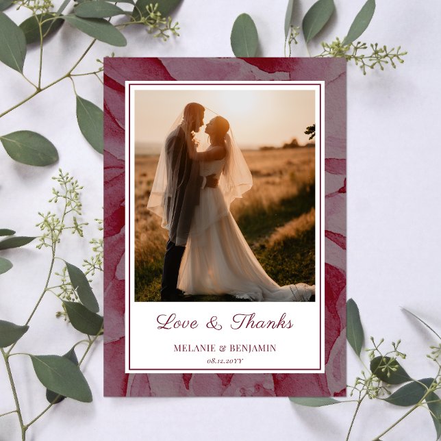 Custom Foto Pink Romantische Flora Dankeschön Kart Einladung (Custom Photo Pink Romantic Floral Thank You Card)