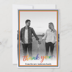 Custom Foto Pride Rainbow Frame Vielen Dank Dankeskarte