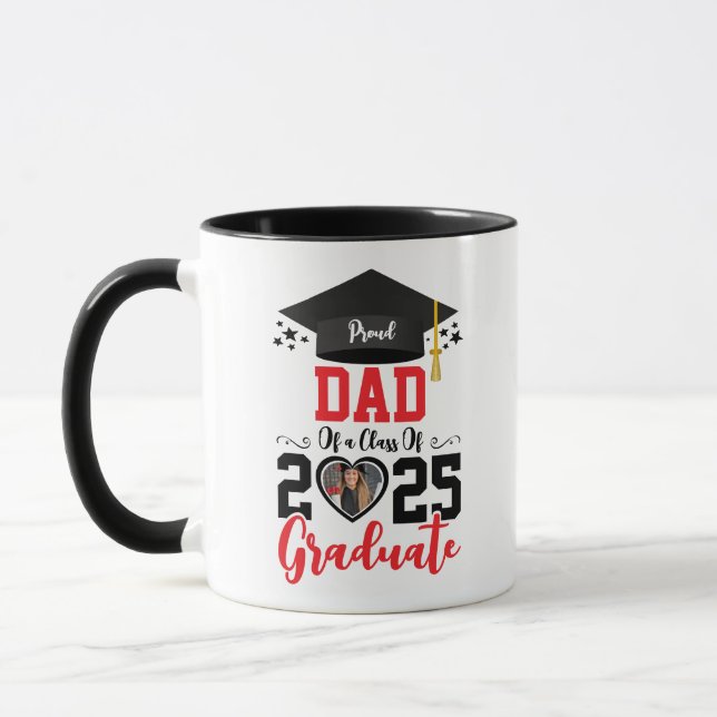 Custom Foto Proud Graduate Family 2025 Geschenke Tasse (Links)