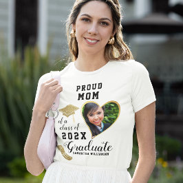 Custom Foto Proud Mama Class of 2025 Graduate T-Shirt
