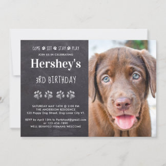 Custom Foto Puppy Dog Geburtstagsparty Einladung
