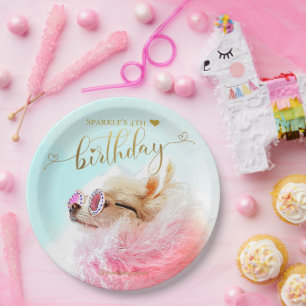 Custom Foto Puppy Dog Geburtstagsparty Pappteller