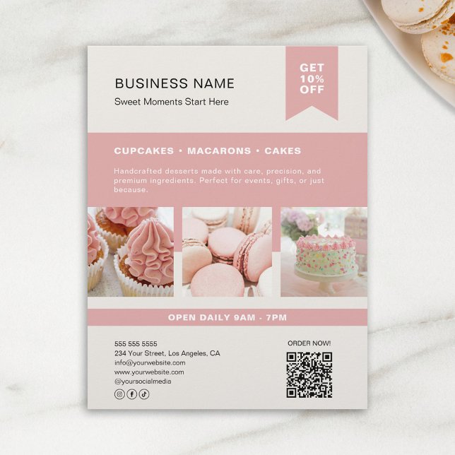 Custom Foto QR Bäckerei Flyer (Custom Photo QR Bakery Flyer)