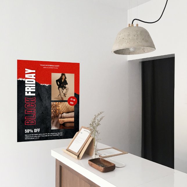 Custom Foto Red Black Friday Produktwerbung Poster (Custom Photo Red Black Friday Product Promo Poster)