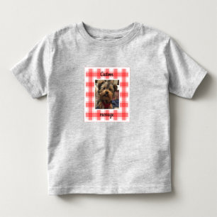 Custom Foto Red & White Country Bauernhof Kariert Kleinkind T-shirt