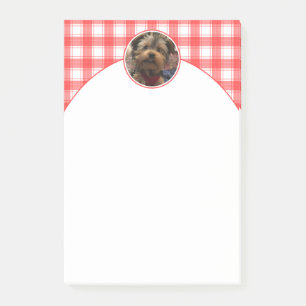 Custom Foto Red & White Country Bauernhof Kariert Post-it Klebezettel