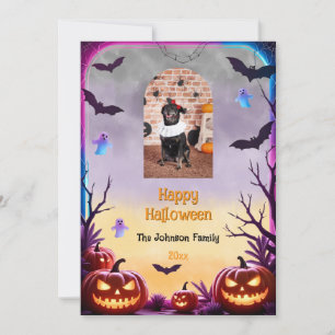Custom Foto Retro Happy Halloween Gruß Karte
