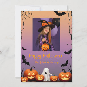 Custom Foto Retro Happy Halloween Weihnachtskarte Karte