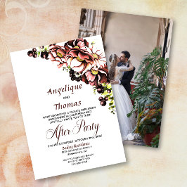 Custom Foto Rustic Fall Floral Hochzeitsempfang Einladung