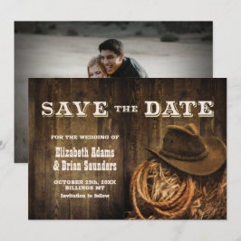 Custom Foto Rustic Wood Western Hochzeit Save The Date