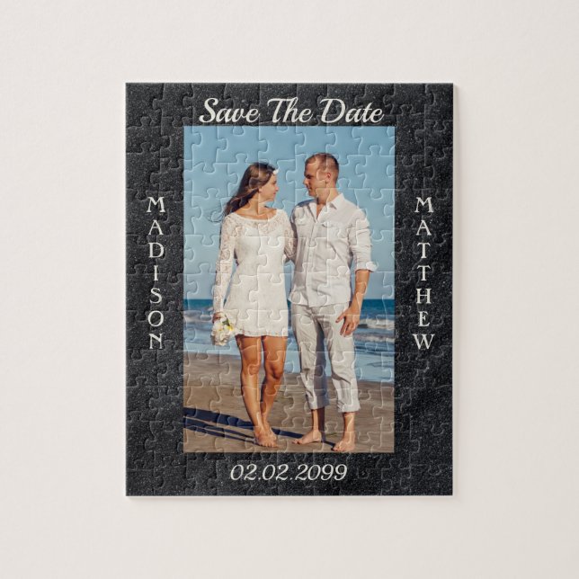 Custom Foto Save the Date Jigsaw Puzzle (Vertikal)