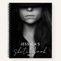 Custom Foto Schwarz-weiß Artist Sketchbook Script