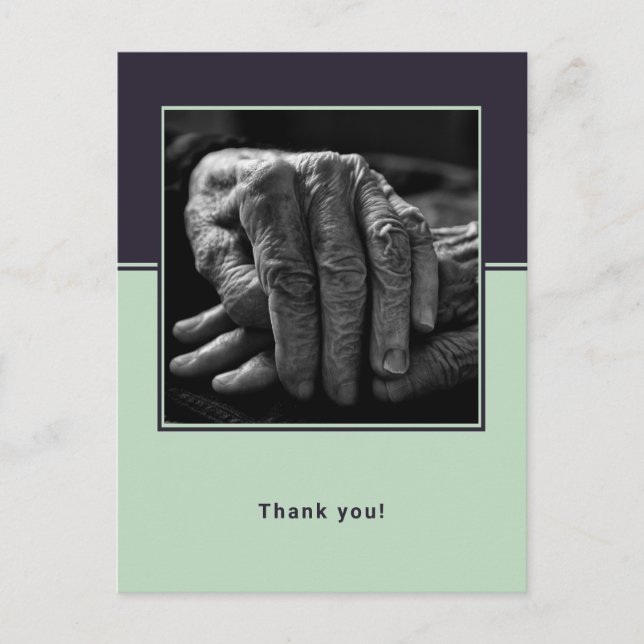 Custom Foto Senior Zuhause Caregier Vielen Dank Postkarte (Vorderseite)