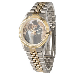 Custom Foto Silver Gold Zwei-Tone Armbanduhr