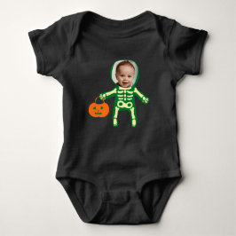 Custom Foto Skelett Halloween-Trick oder Behandlun Baby Strampler