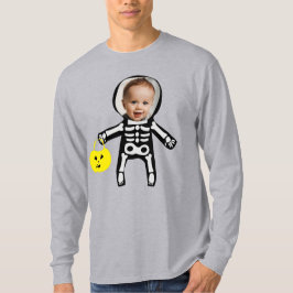 Custom Foto Skelett Trick oder behandeln Halloween T-Shirt