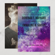 Custom Foto Smokey Galaxy Hochzeit Einladung