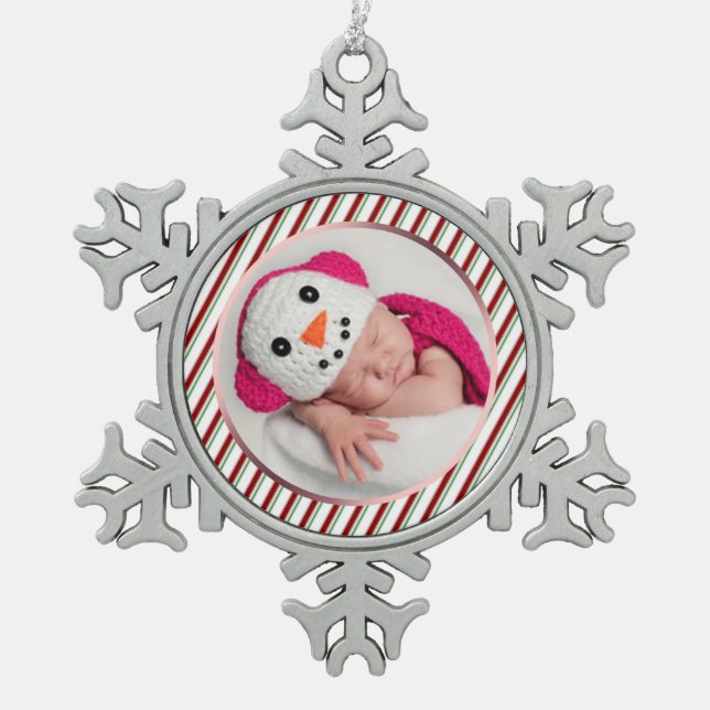 Custom Foto Snowflake Ornament (Vorderseite)