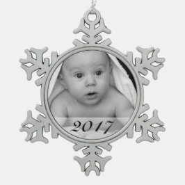 Custom Foto Snowflake Ornament mit Datum