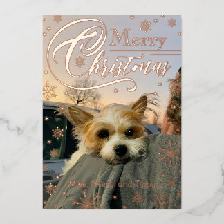 Custom Foto Snowflake Typografie Weihnachten Folien Feiertagskarte