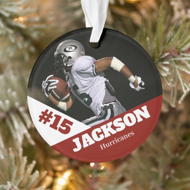 Custom Foto Sportkeepake Ornament Fußball (Baum)